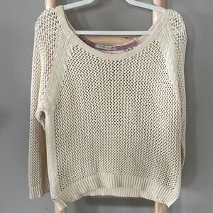 Maison Scotch | Open Knit Crochet Scoop Neck sweater